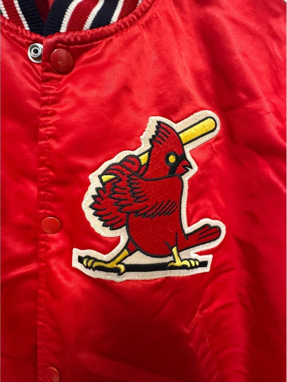 Vintage 90s Starter Diamond Collection St Louis Cardinals Satin Jacket Red M